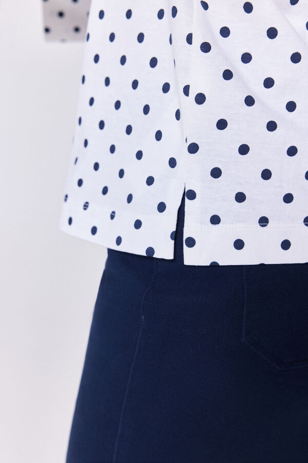 Milano T-shirt de manga com manga francesa Estampado branco