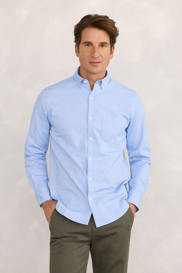Milano Camisa Sport Oxford Azul Claro