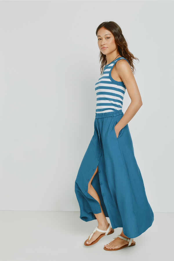 Milano Saia comprida abotoada Azul