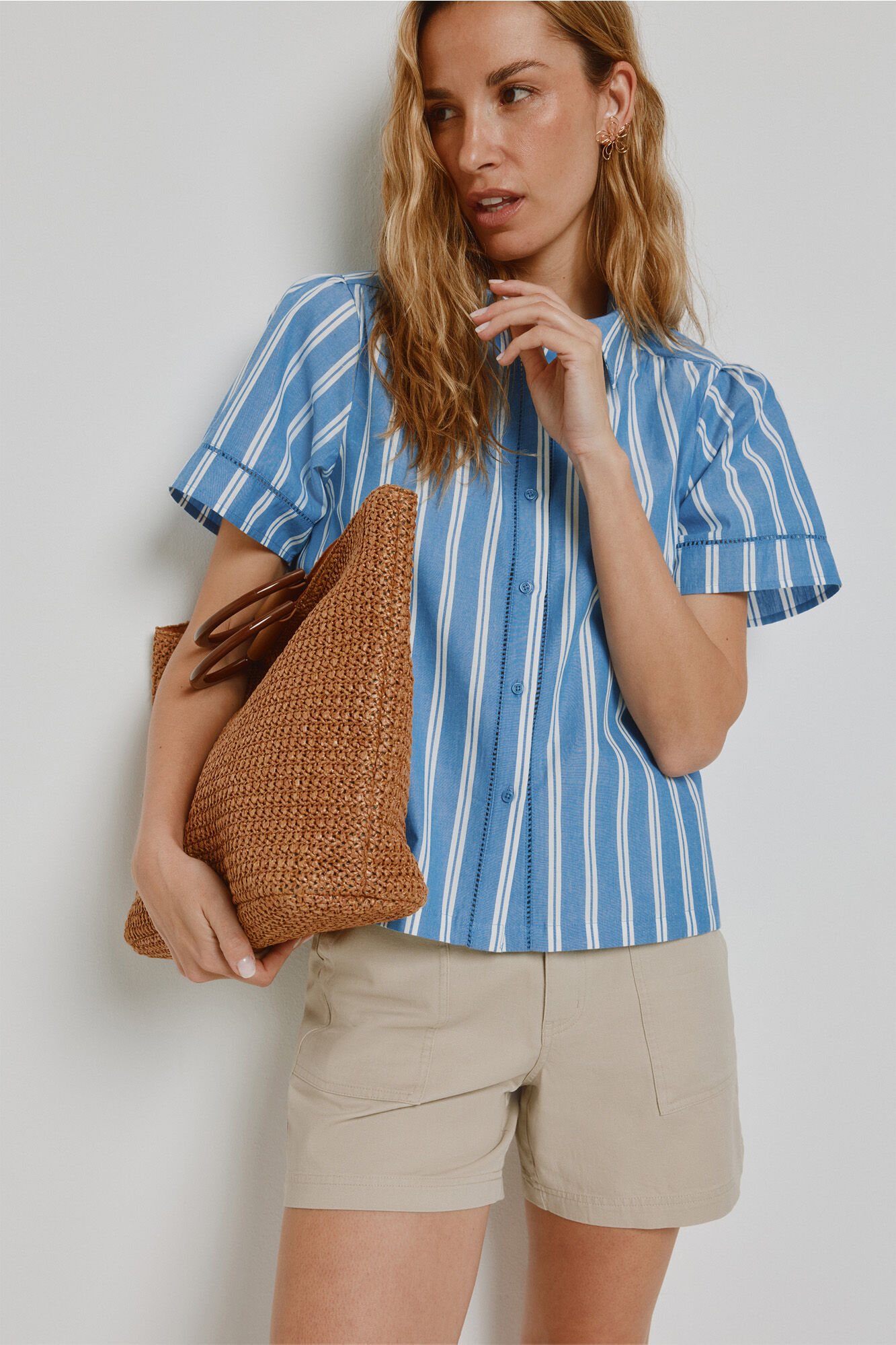 Milano Blusa rayas manga corta