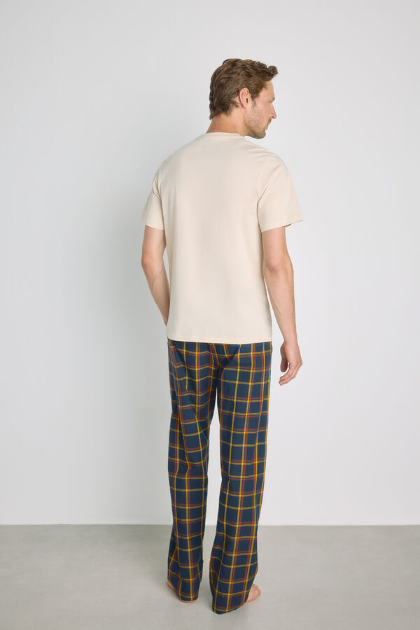 Milano Pijama punto y tela Beige
