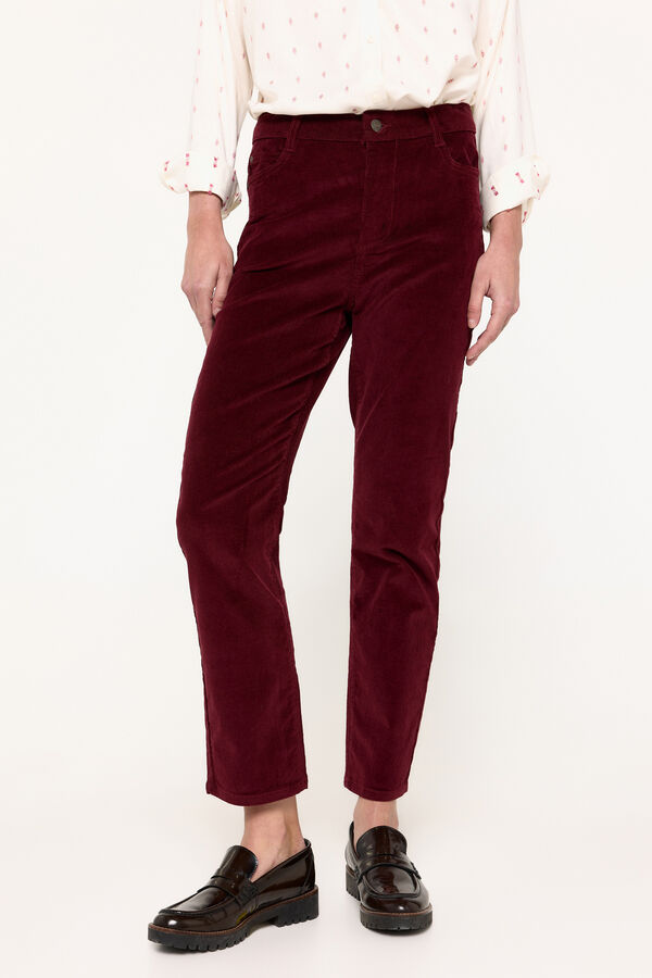 Milano Pantal&oacute;n cinco bolsillos pana Granate