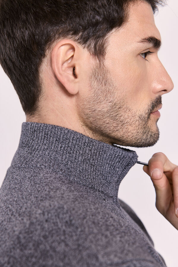 Milano Jersey semicisne cremallera Gris
