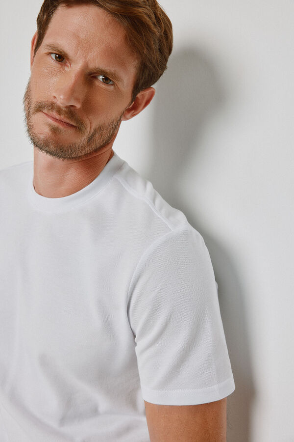 Milano T-shirt manga curta piqu&eacute; Branco