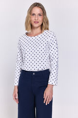 Milano T-shirt de manga com manga francesa Estampado branco