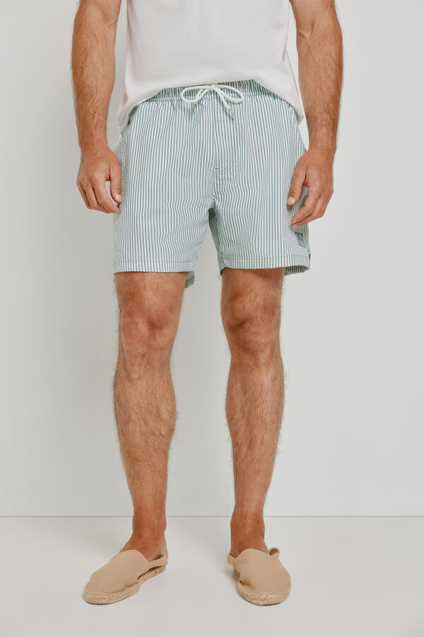 Pedro del Hierro Fato de banho &agrave;s riscas Azul