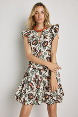 Milano Vestido curto estampado Bege