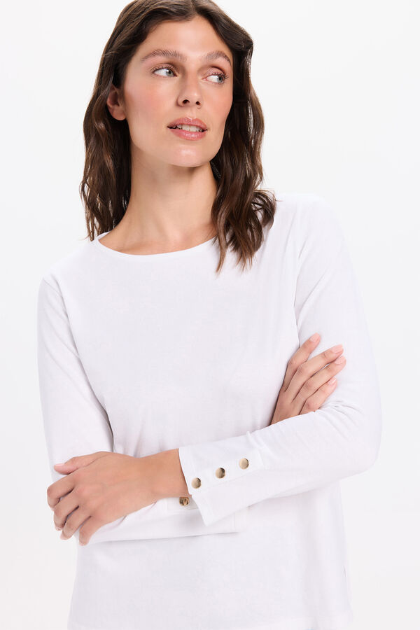 Milano T-shirt de manga com manga francesa Branco