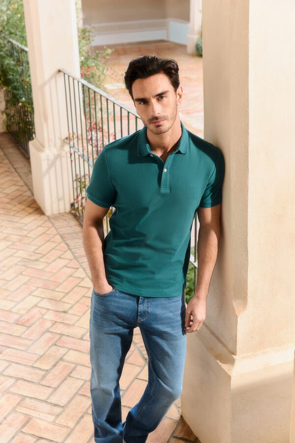 Milano Polo manga curta Azul