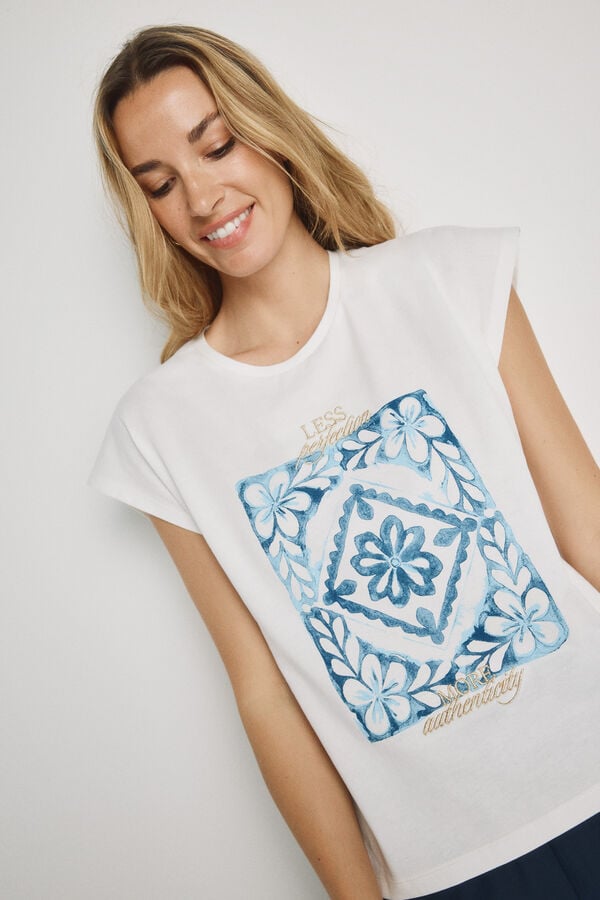 Milano T-shirt estampada de manga curta Branco