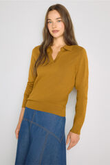 Milano Camisola gola polo Castanho