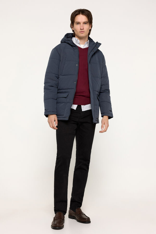 Milano Parka Acolchada Capucha Negro