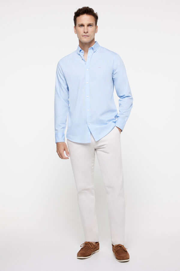 milano Camisa Chambray lisa Azul