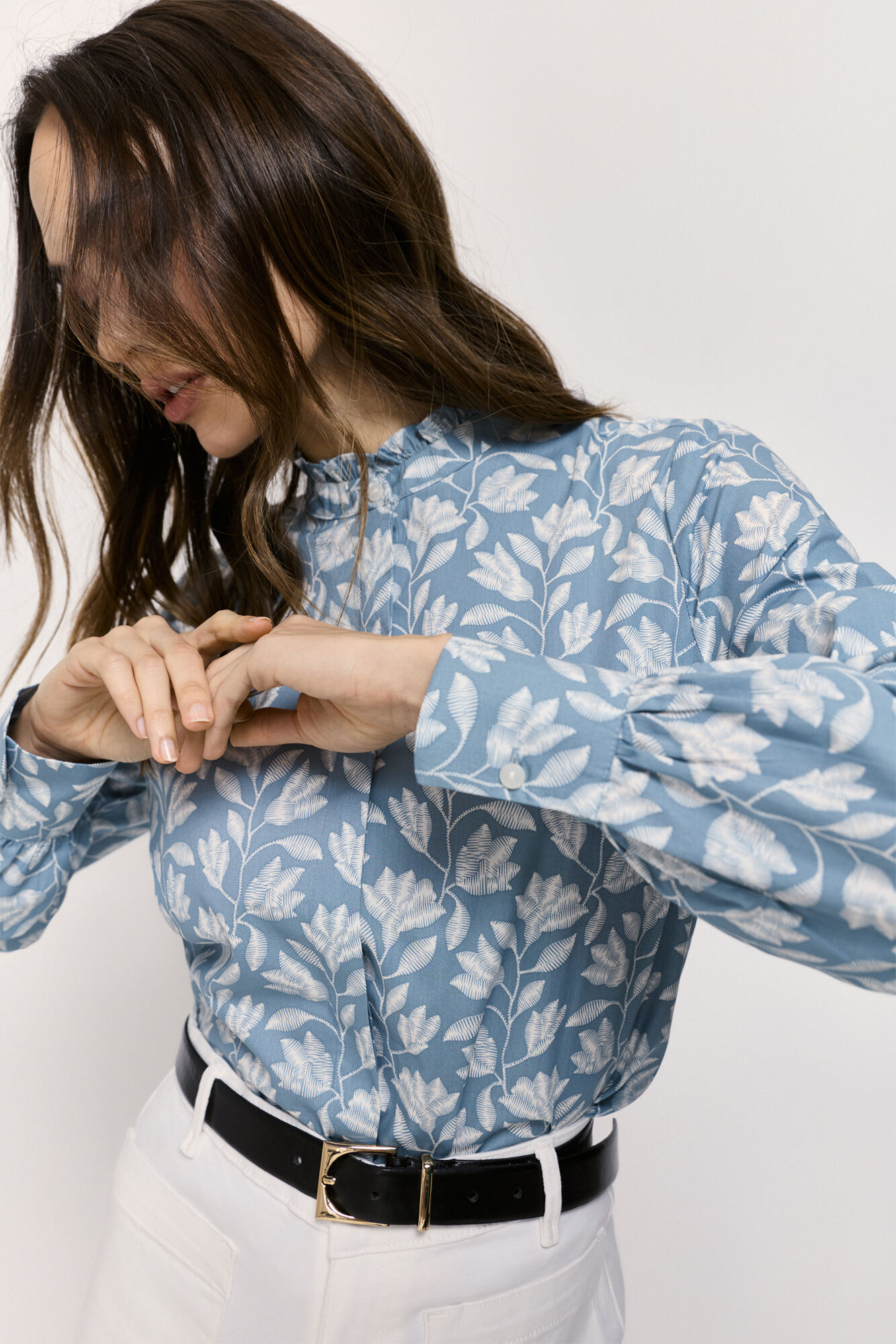 Milano Camisa estampada cuello mao