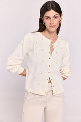 Milano Cardigan de punto manga abullonada Beige