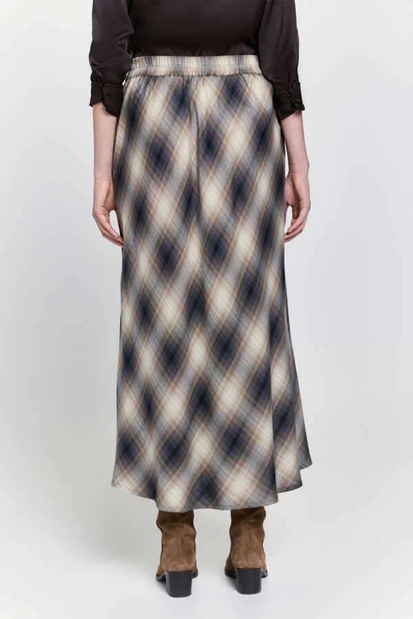 Milano Falda midi evasé de cuadros Beige