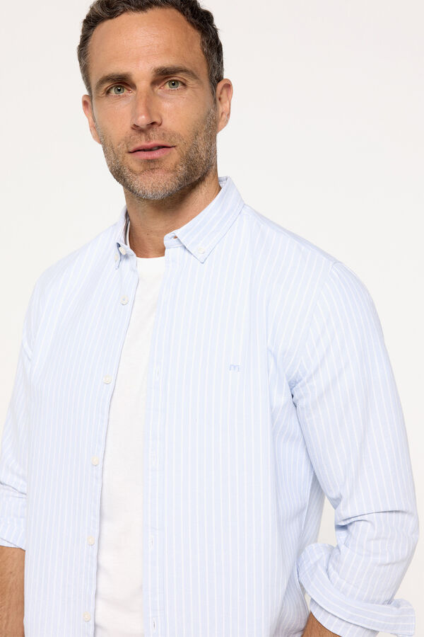 Milano Camisa oxford riscas Azul