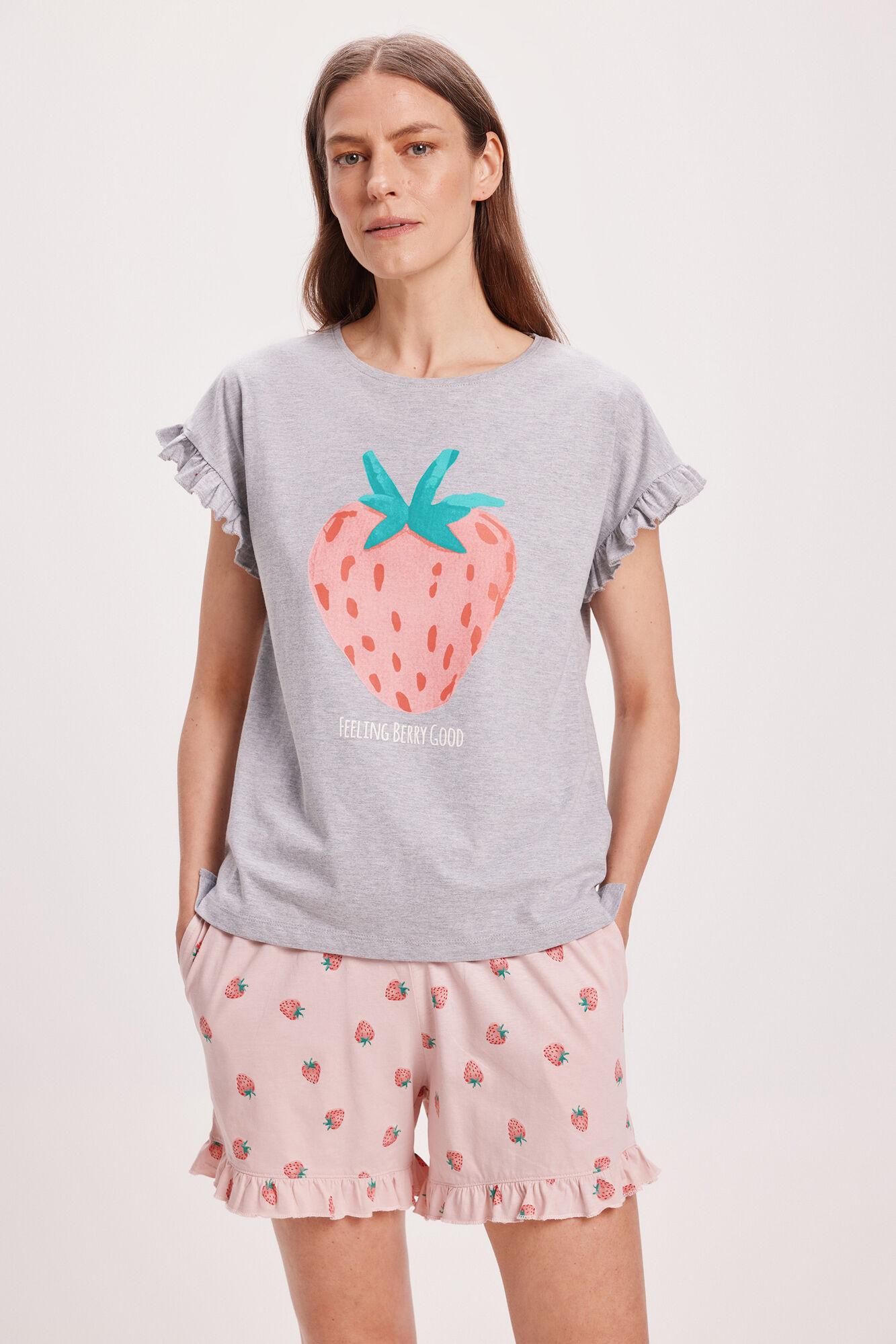 Milano Pijama curto com babados