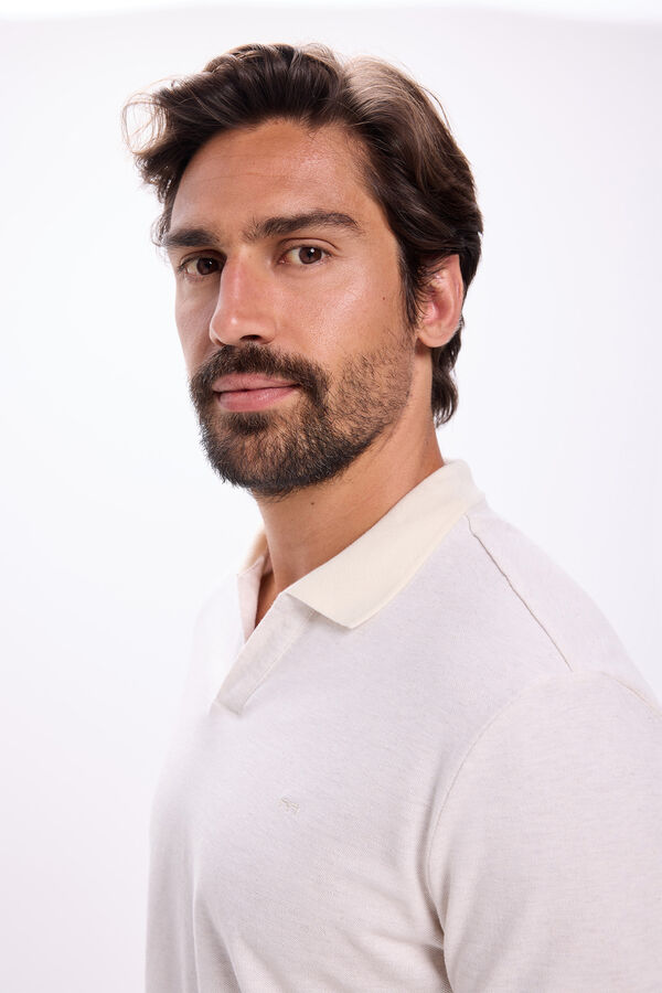 Milano Polo de gola aberta Bege