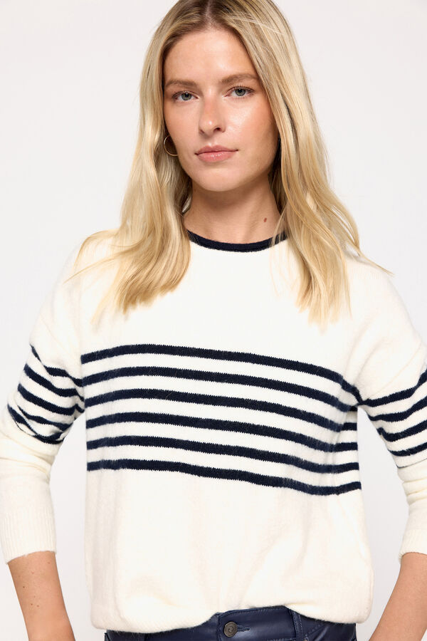 Milano Camisola riscas Marfim