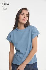 Fifty Outlet T-shirt básica sustentável azul
