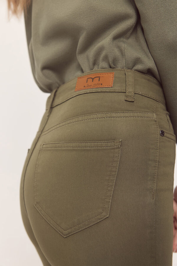 Milano Calças justas coloridas Cáqui médio