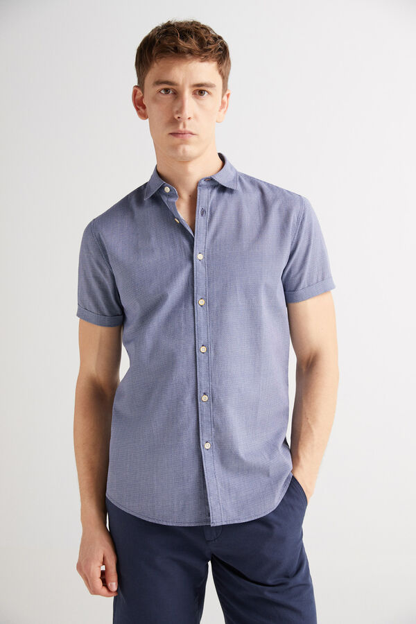 Fifty Outlet Camisa lino print Navy