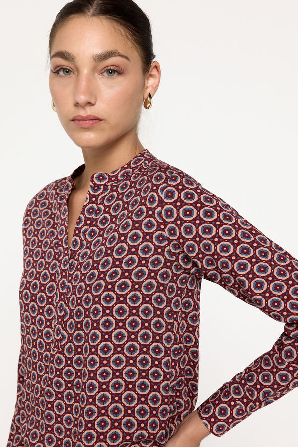 Milano Blusa fluida Marr&oacute;n