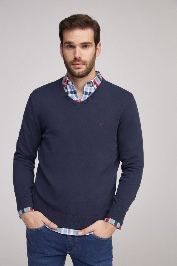 Fifty Outlet Jersey punto liso Navy