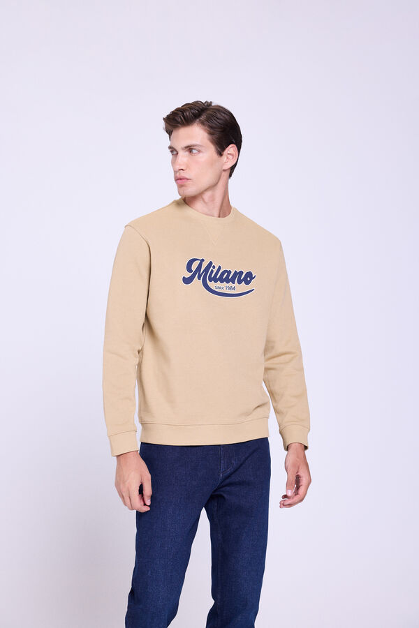 Milano Sudadera Logo Beige/Camel