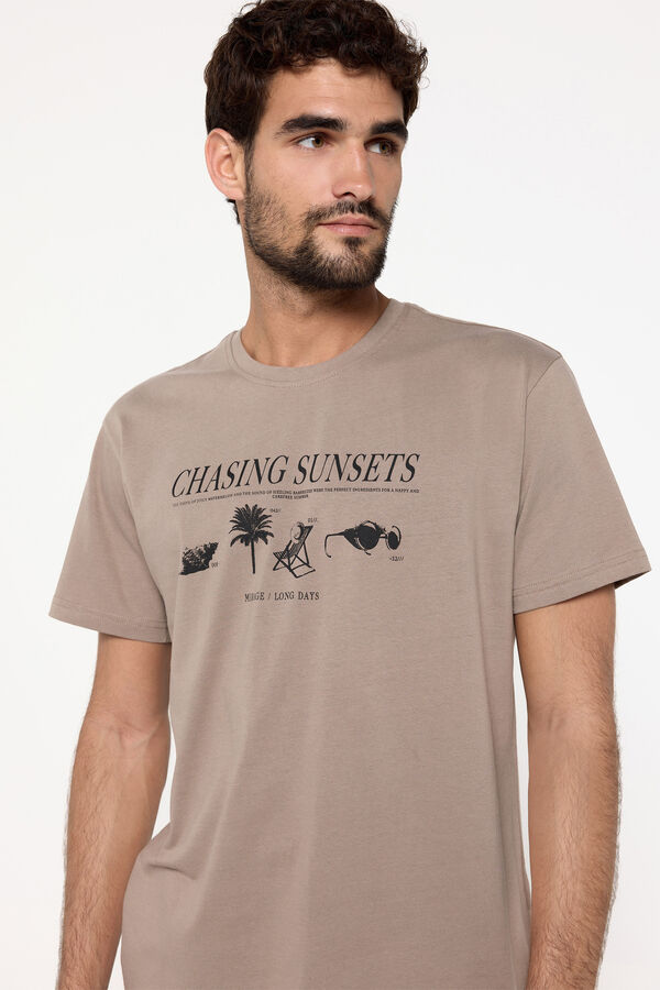 Milano Camiseta manga corta. 100% algod&oacute;n. Tostado