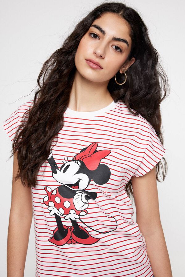 Fifty Outlet T-shirt riscas Minnie Mouse Branco