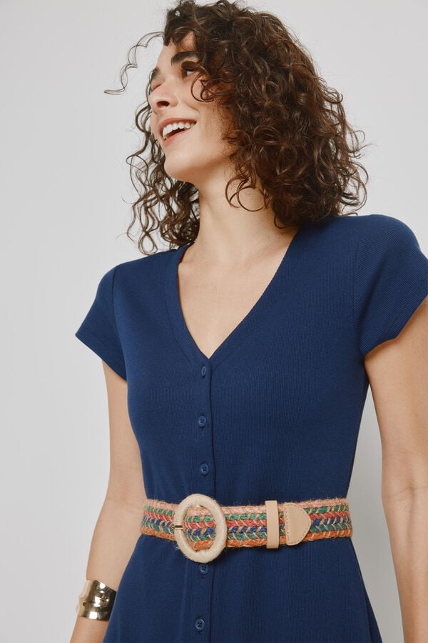 Milano Vestido escote pico Navy