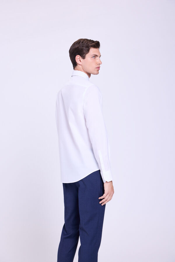 Milano Camisa Vestir Microestrutura Branco