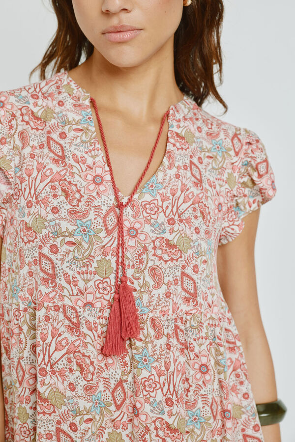 Milano Vestido corto estampado Rojo/Coral