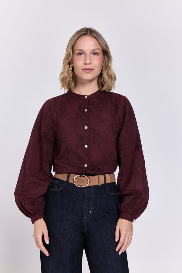 Milano Blusa tejido bordado Vino