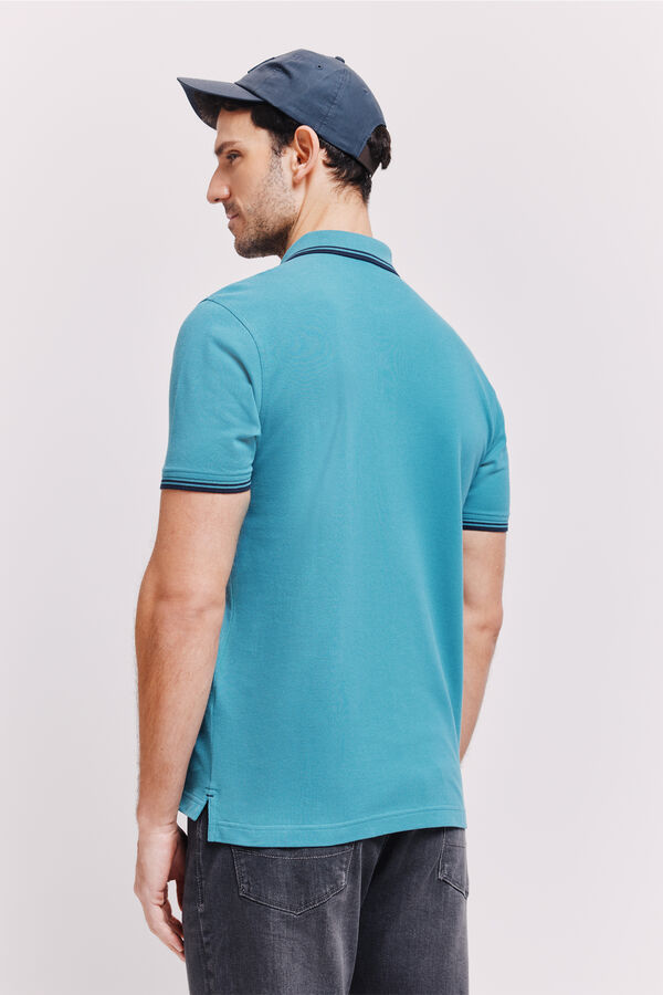 Pedro del Hierro Polo manga curta Azul