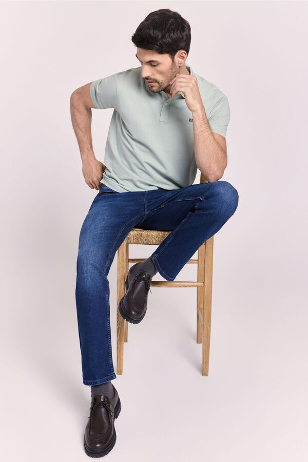 Pedro del Hierro Polo b&aacute;sico manga curta C&aacute;qui