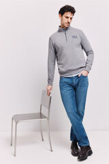 Pedro del Hierro Sudadera cuello semicisne con cremallera Gris