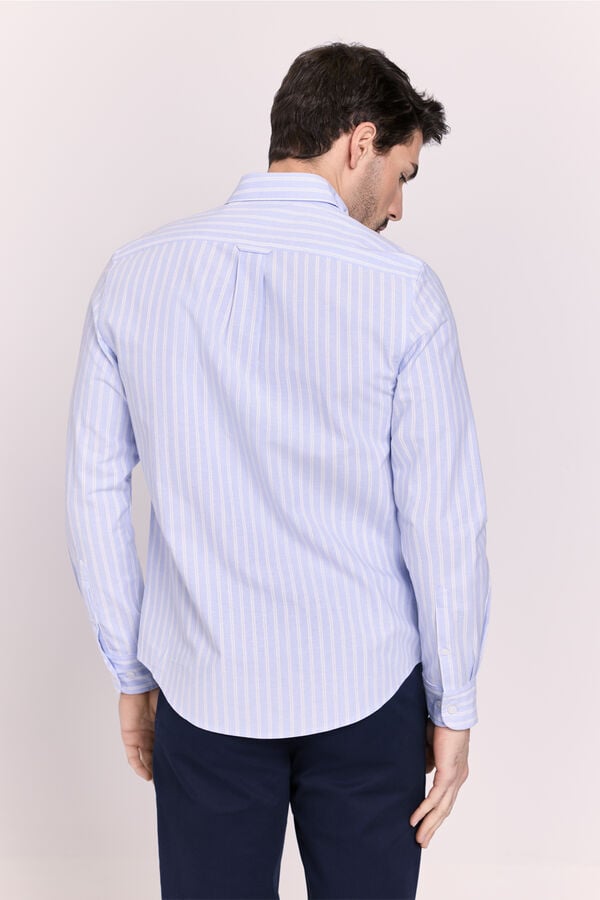 Milano Camisa de manga comprida &agrave;s riscas Azul indigo