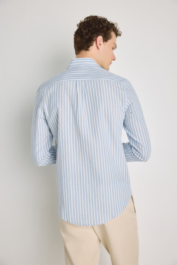 Pedro del Hierro Camisa rayas manga larga Azul Claro