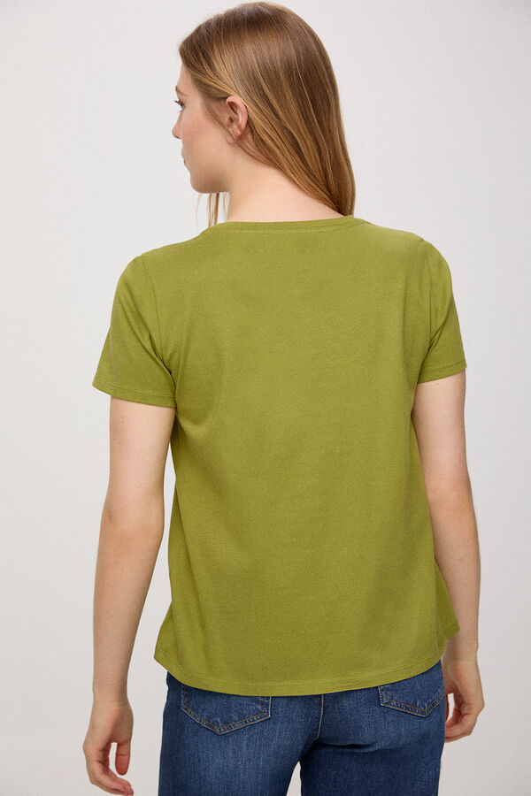 Fifty Outlet Camiseta Sostenible Bordado Verde
