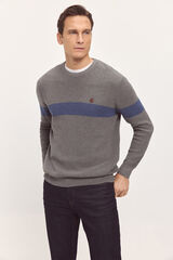 Springfield Camisola b&aacute;sica com gola caixa redonda SPF Cinza medio