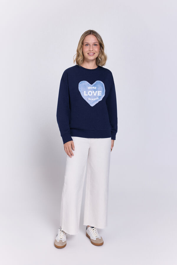 Milano Sudadera con estampado en frontal Navy