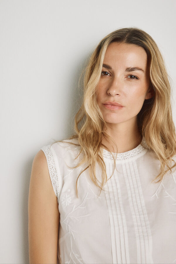 Milano Blusa bordada Blanco