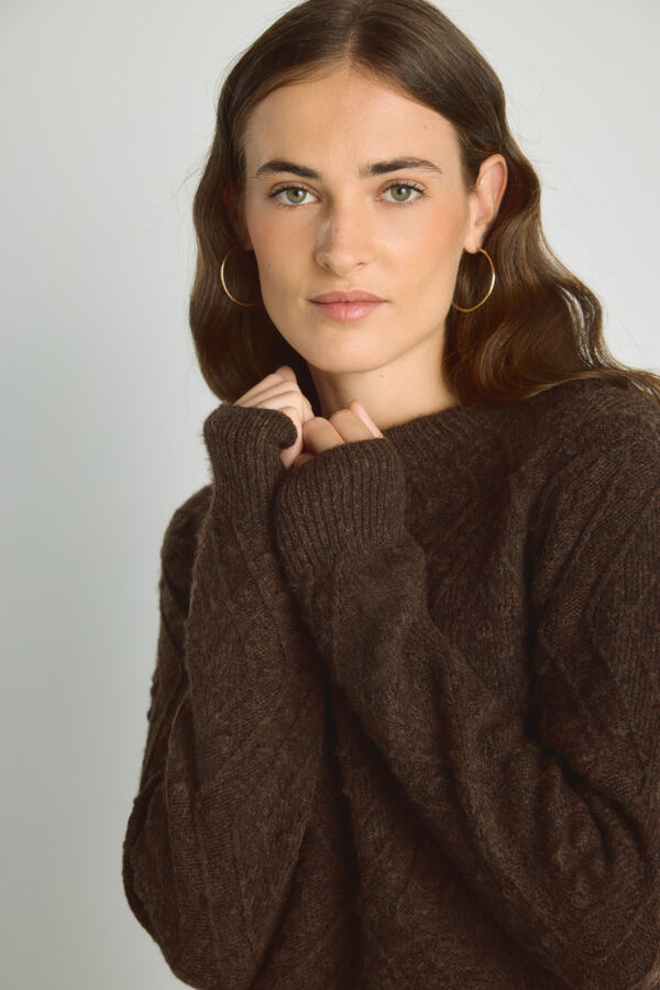Milano Camisola gola redonda com estrutura Camel