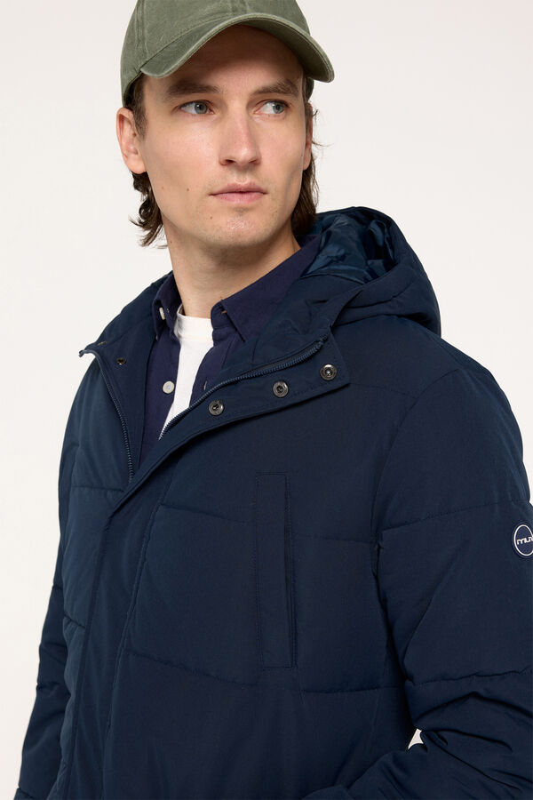 Milano Parka acolchoada com capuz Marinho
