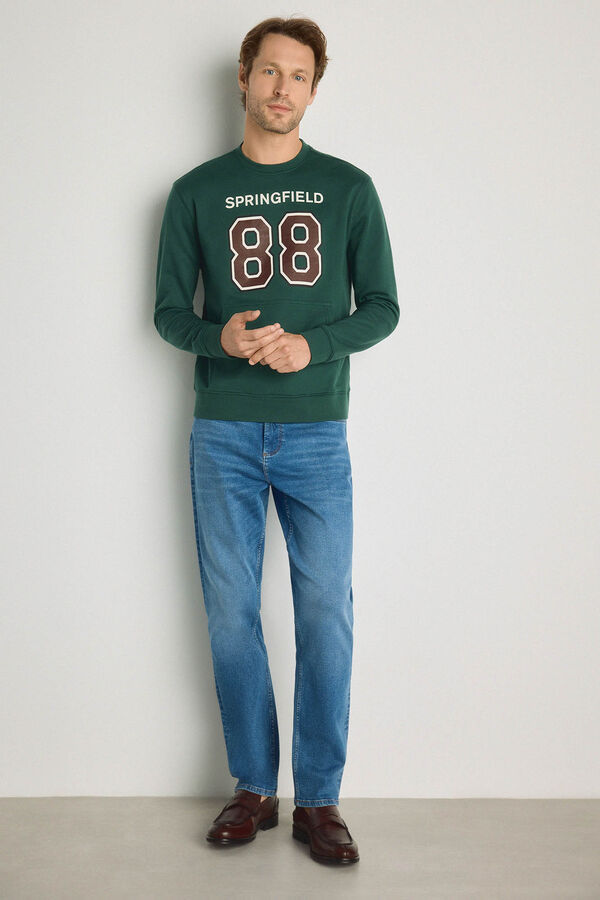 Springfield Sweatshirt gola redonda com logo Verde