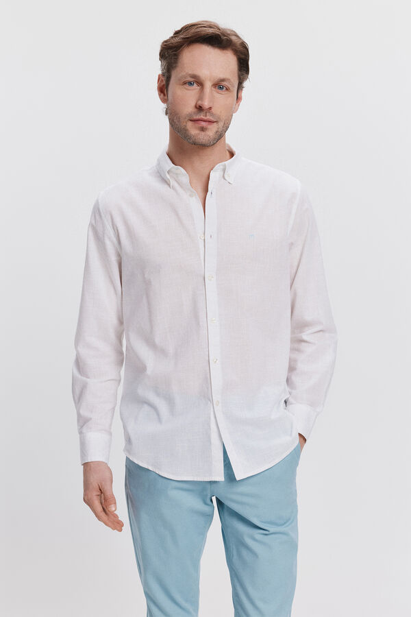 Milano Camisa Slub Lisa Blanco