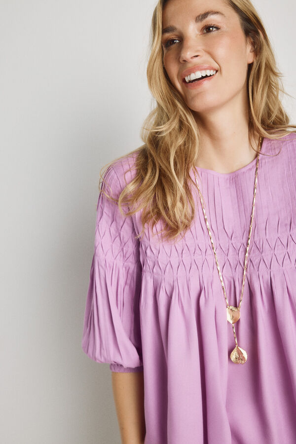 Milano Blusa gola redonda P&uacute;rpura
